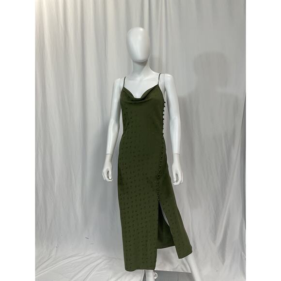 Veronica Beard 'Chapel' Green Silk Charmeuse Blend Dress Size 4 - Picture 2 of 5